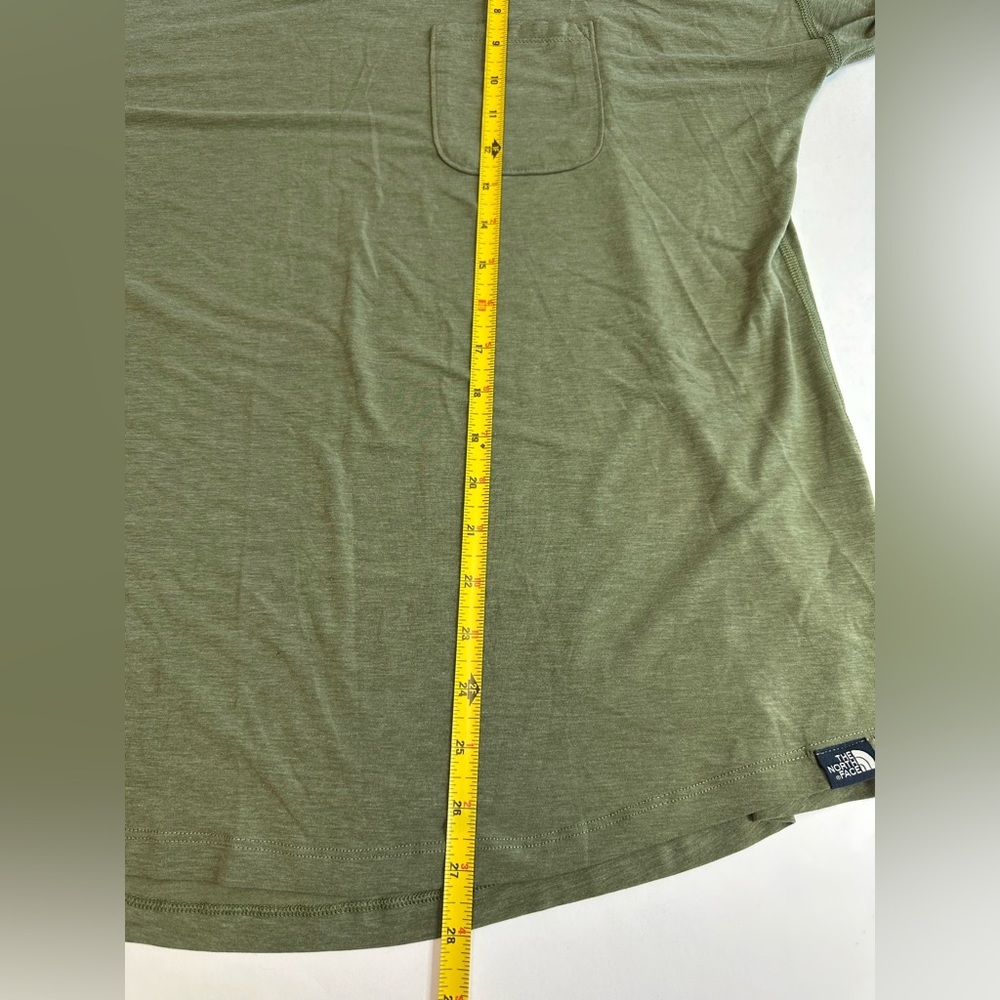 The North Face Jersey Stretch 3/4 Sleeve Drop Shoulder Top Olive Green Size L - Picture 8 of 8